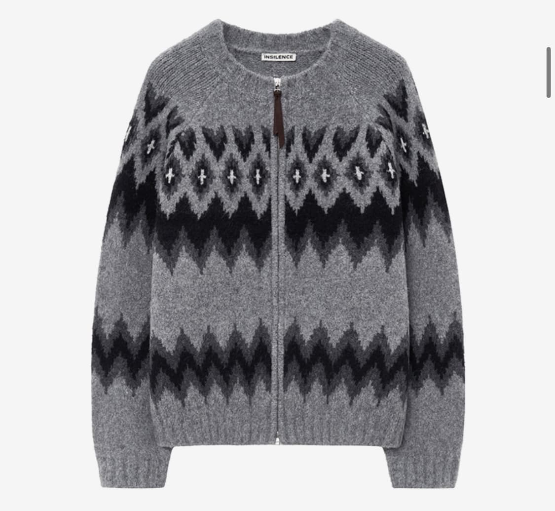 인사일런스 노르딕 라운드 집업 GREY L사이즈 상품이미지1