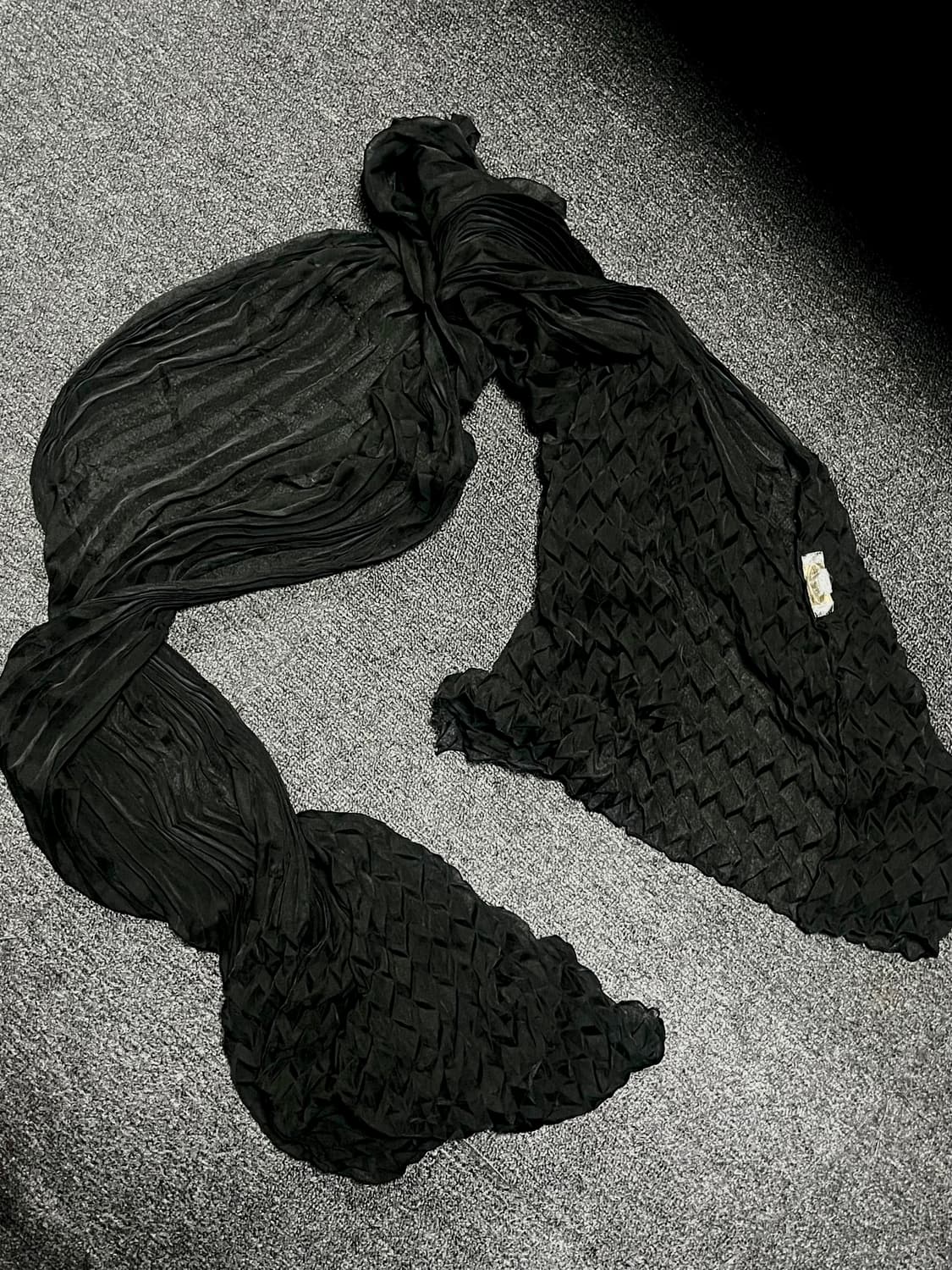 Punk black shirring scarf 상품이미지3