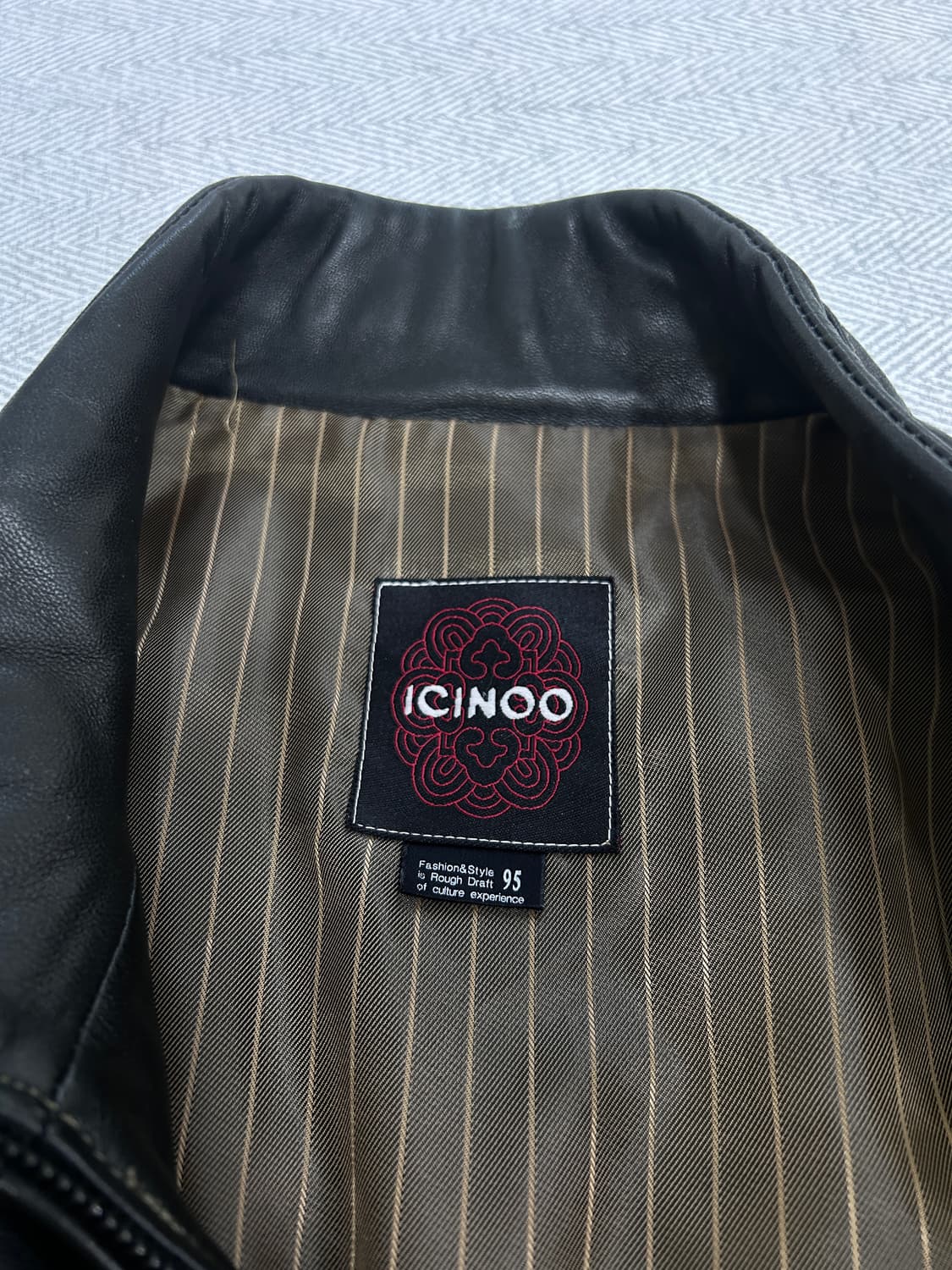 Vintage 이신우 양가죽 블랙 가죽 자켓 M 95 상품이미지5