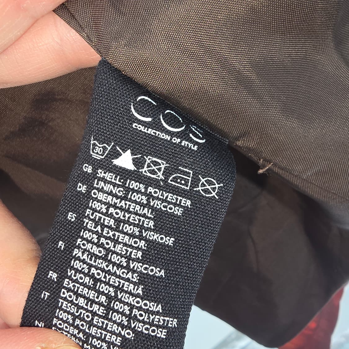 COS 레드 패턴 롱 코트 36사이즈 상품이미지4