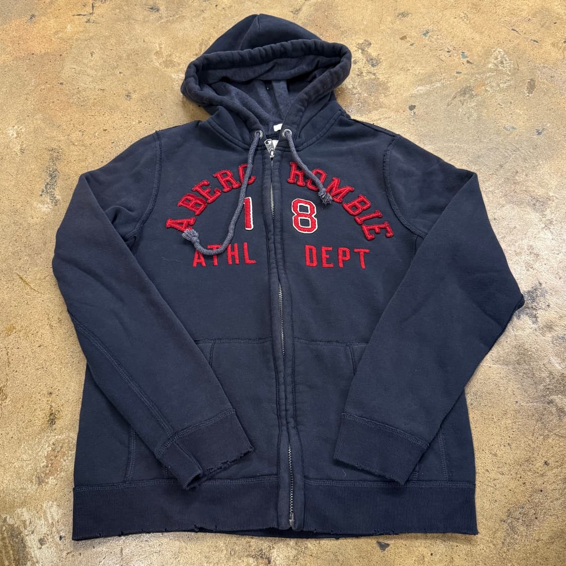 아베크롬비 네이비 차콜 레드 후드집업 상품이미지2