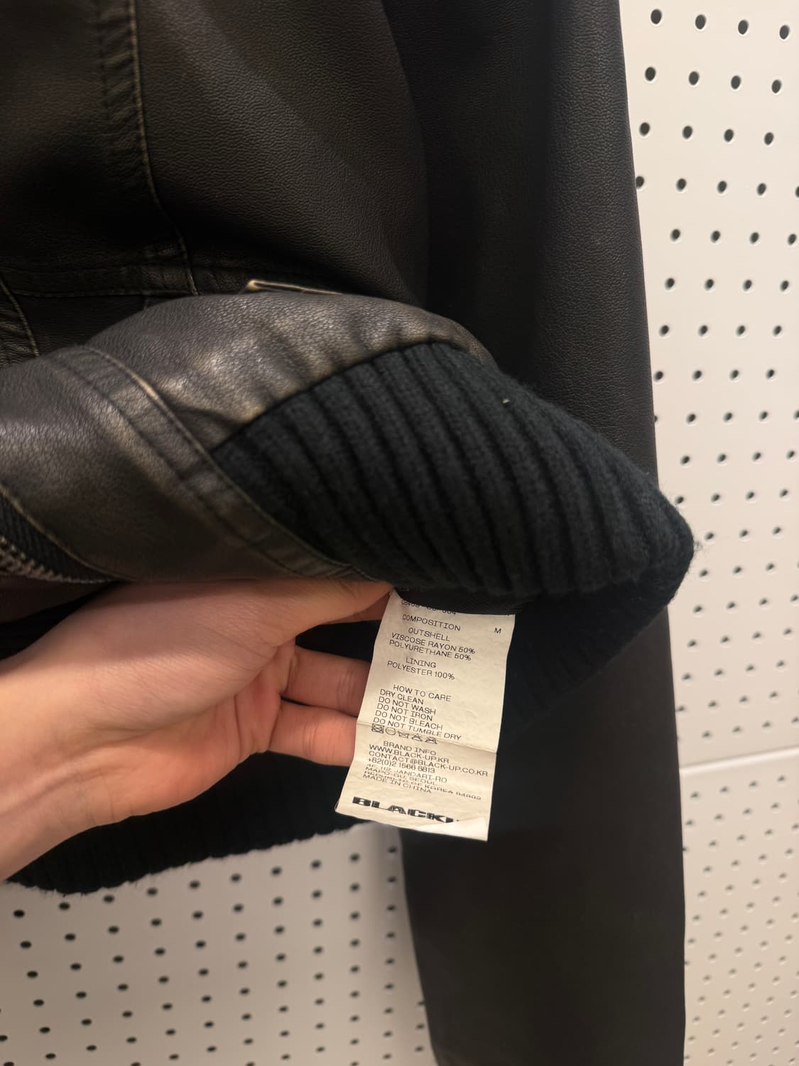 블랙업 레더 크롭 자켓 U454 상품이미지4