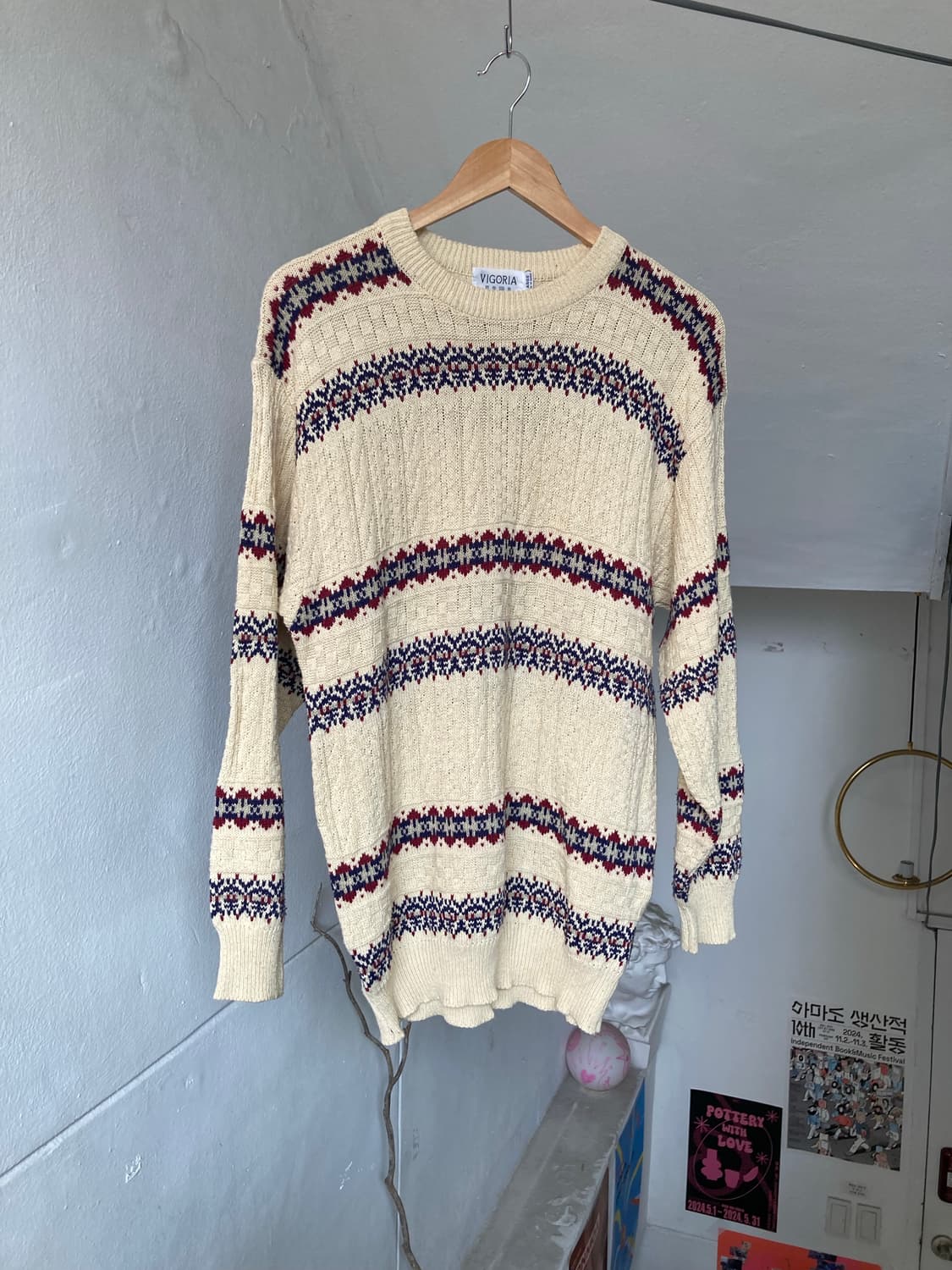 에스닉 그래니룩 모리걸 패턴 니트 상품이미지1