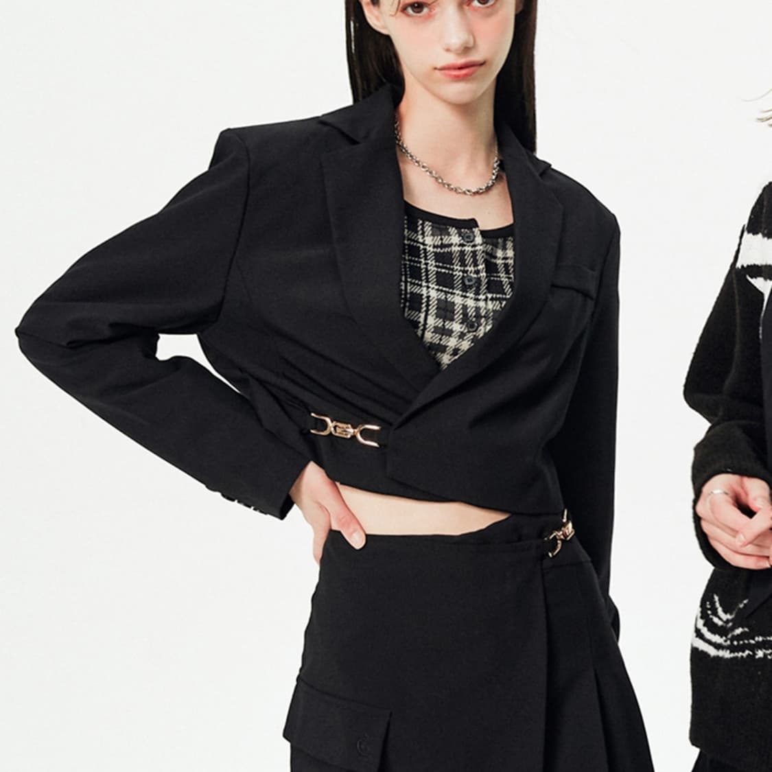 팬시클럽 버클 크롭 자켓 블랙 상품이미지1