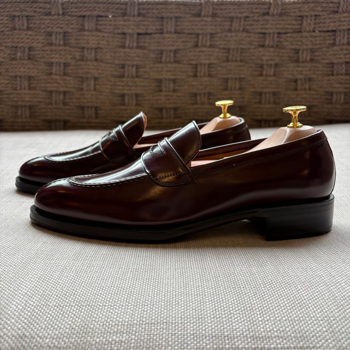 [UK7]  YANKO 14979 버건디 브라운 카프 와이팁 페니 로퍼 상품이미지3