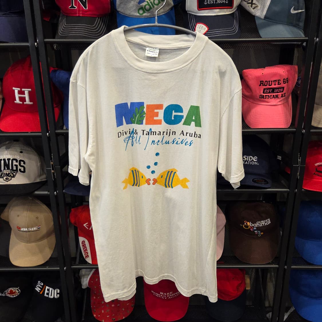 [상태최상]USA 빈티지 프린팅 깔끔한 흰티 L mega 상품이미지1