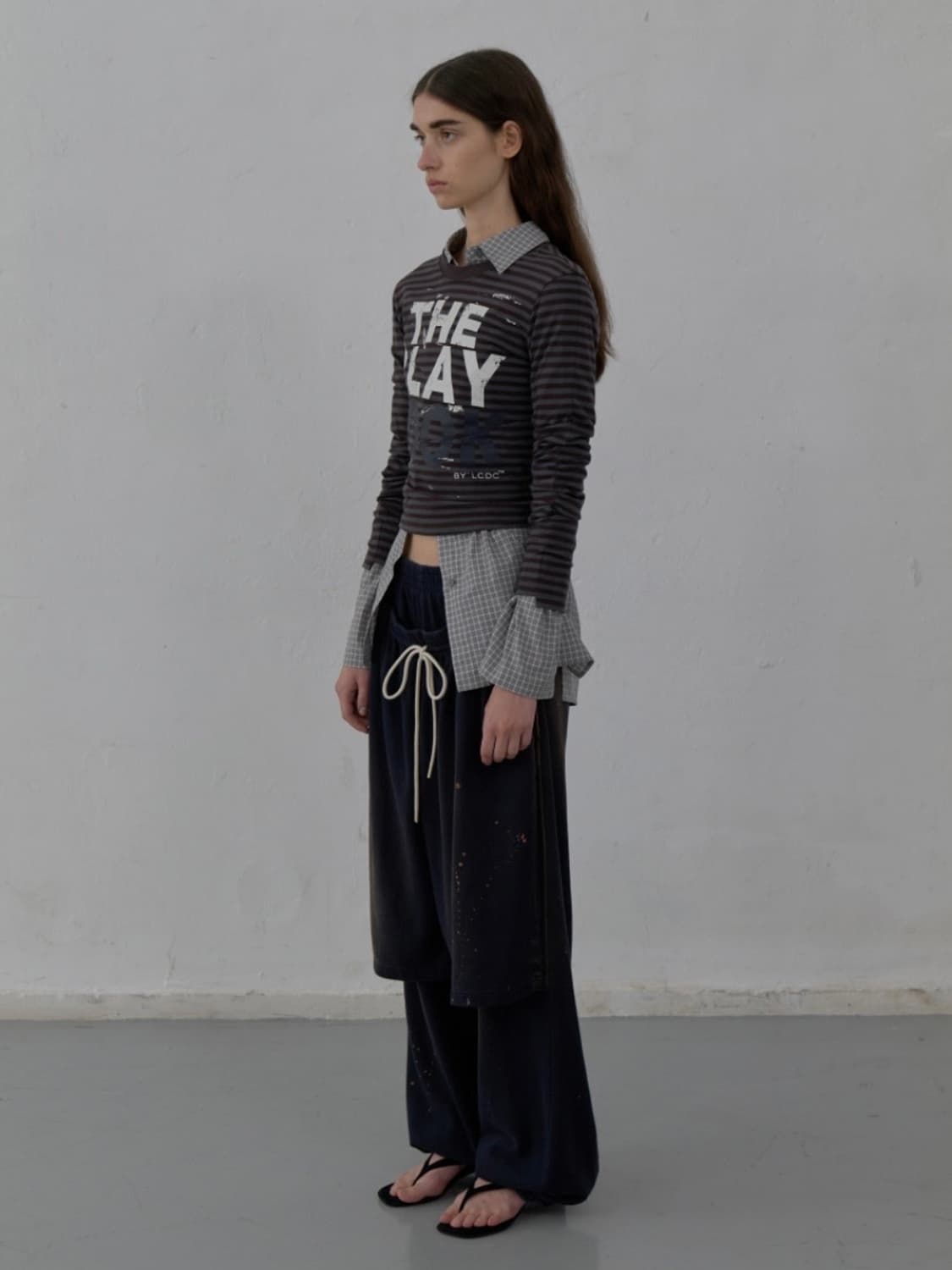 LCDC TM printed jersey top striped (br) 상품이미지3