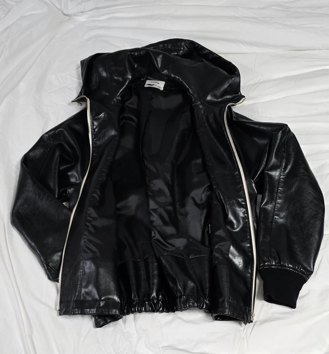 (한섬) SYSTEM 시스템 파리 레더 후드집업 점퍼 상품이미지3