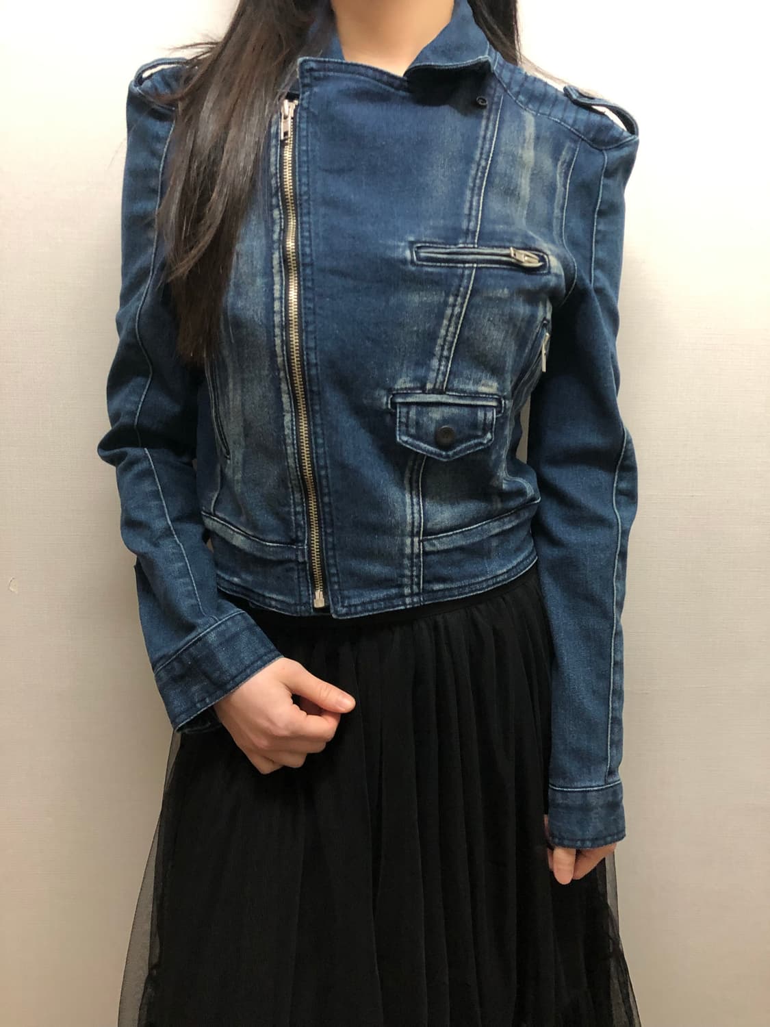 빈티지 데님 펑크 자켓 상품이미지5