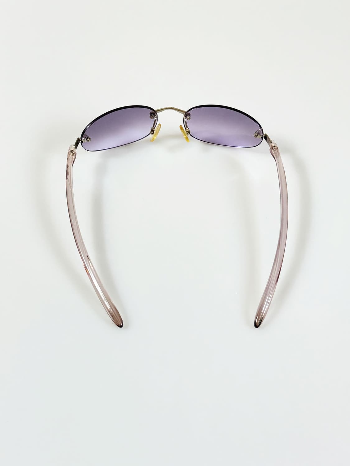 90s 무테 오벌 프레임 퍼플 틴트 빈티지 선글라스 상품이미지5