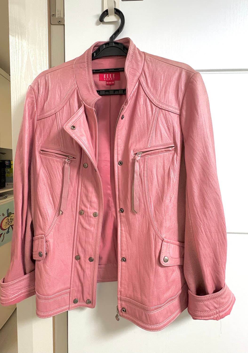 핑크색 라이더자켓 상품이미지1