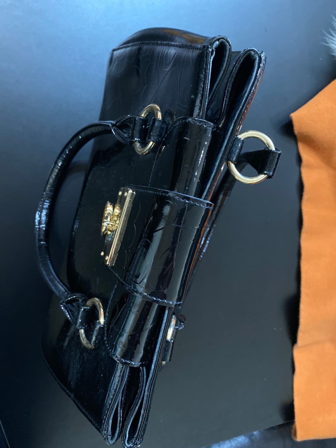 러브캣 하트 엠보 블랙 토트백 상품이미지5