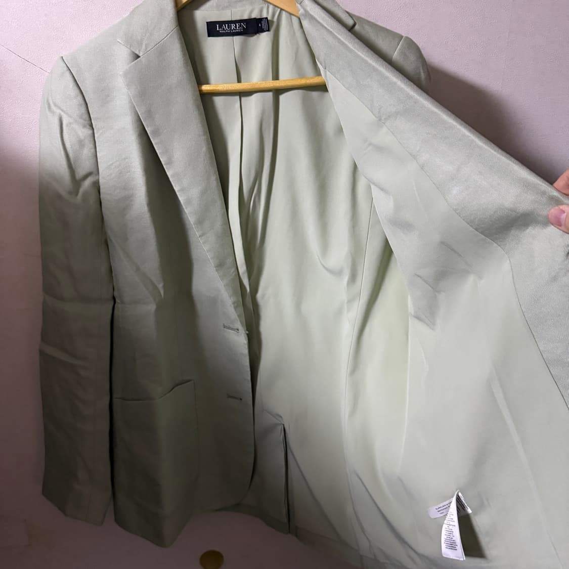 로렌 랄프로렌 블랙라벨 여성 린넨 자켓 라이트 그린 4(66) 상품이미지6