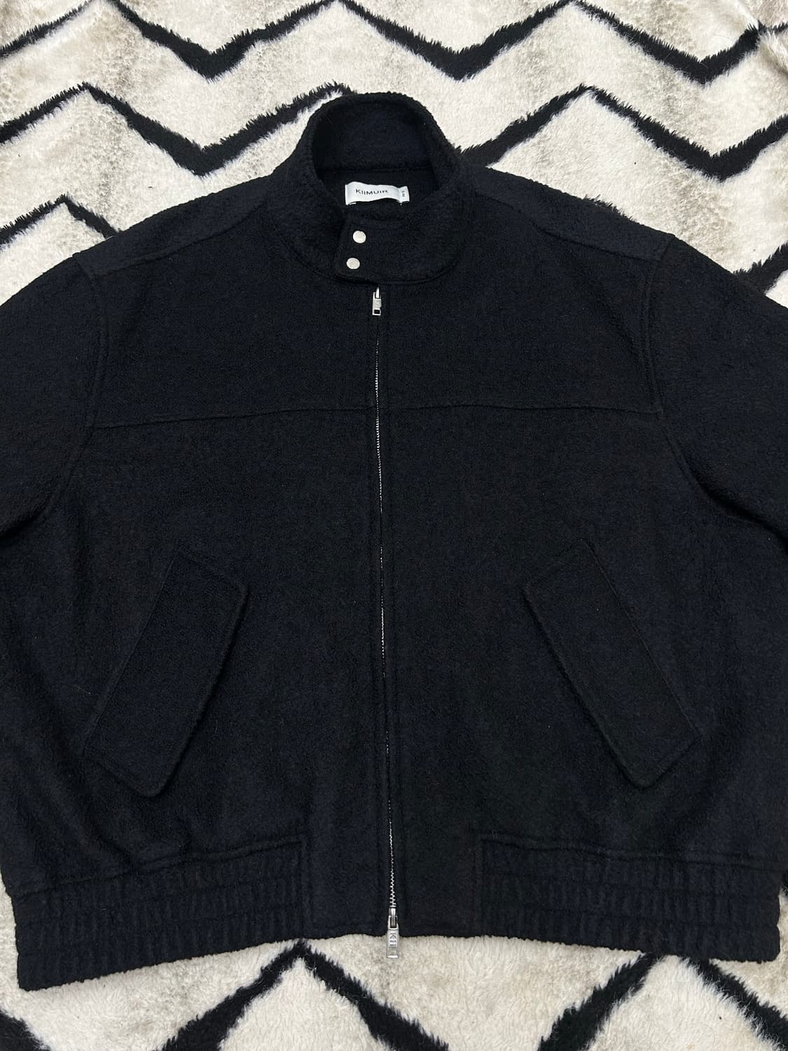 [XL]키뮤어 부클 울 헤링턴 자켓/블랙 상품이미지3