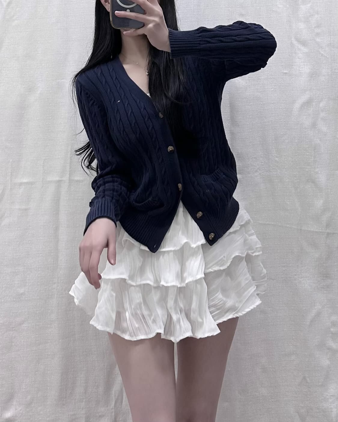 타미힐피거 네이비 꽈배기 가디건 상품이미지1