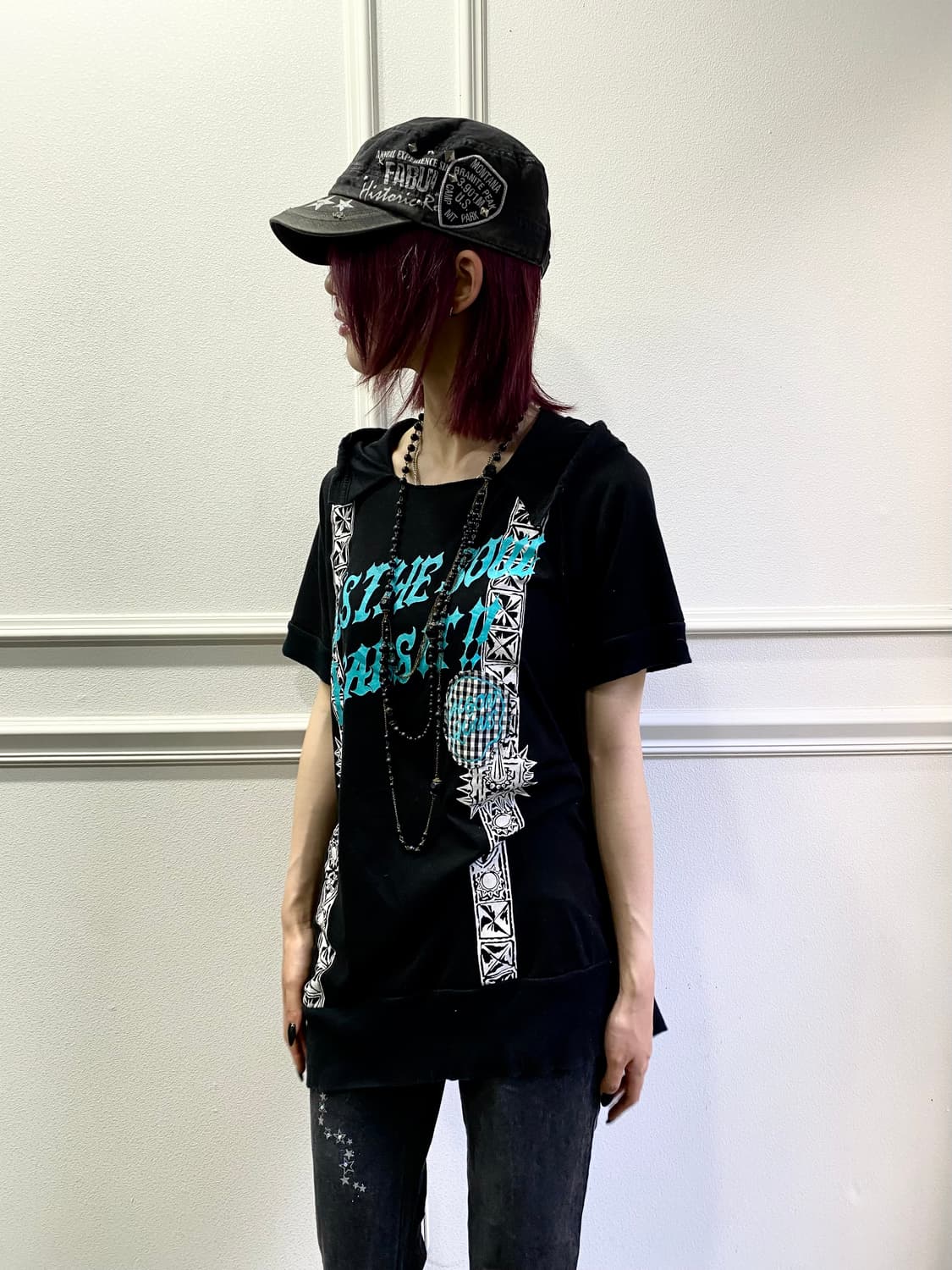 [ALGONQUINS] 스컬 펑크Hoodie 1/2 Tee 상품이미지2