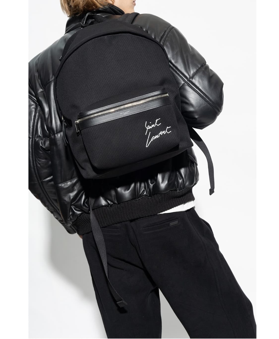 정품 생로랑 사인로고 시티 백팩 상품이미지4