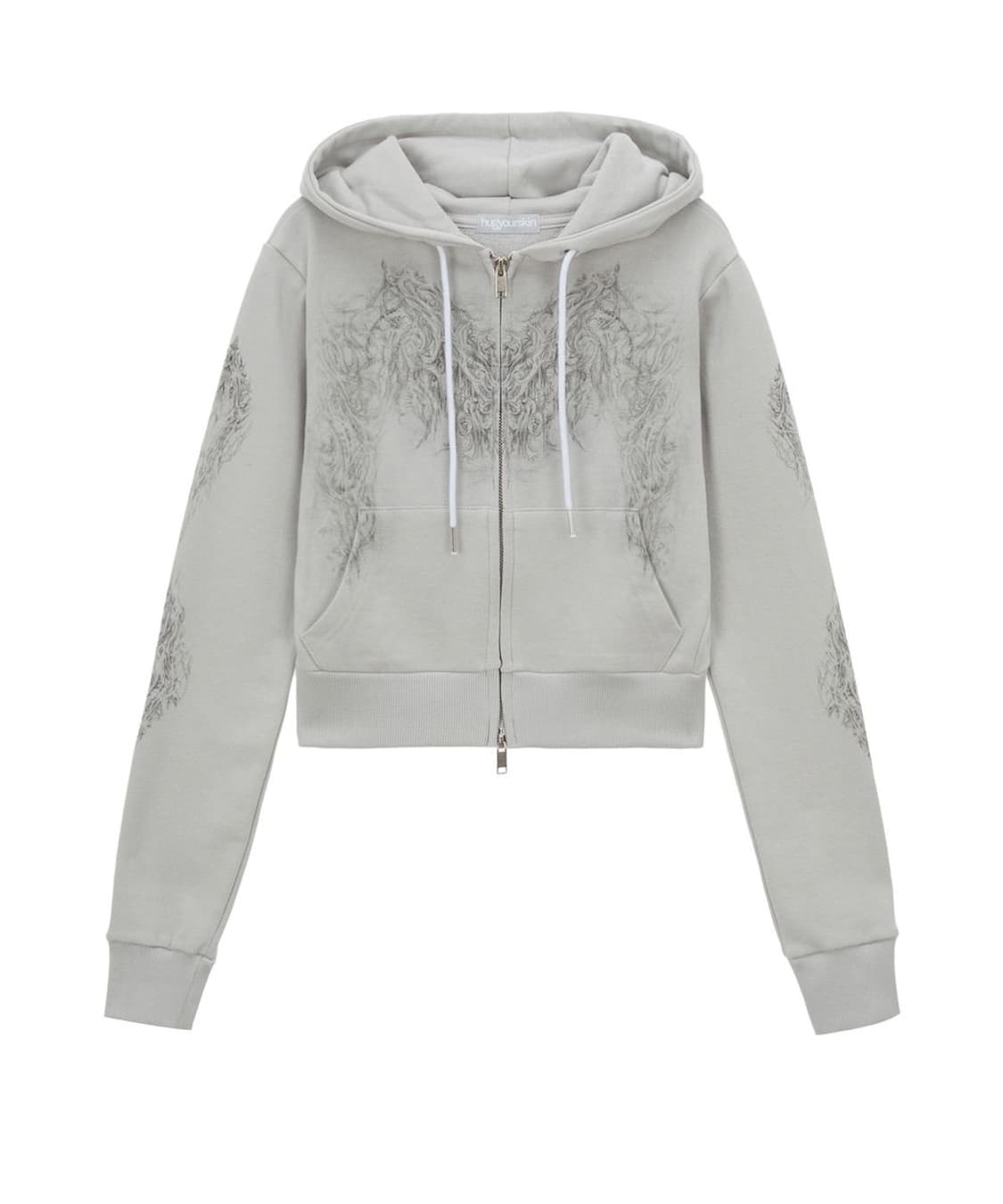 Hug your skin 허그유어스킨 스컬리 크롭 후드집업 상품이미지1
