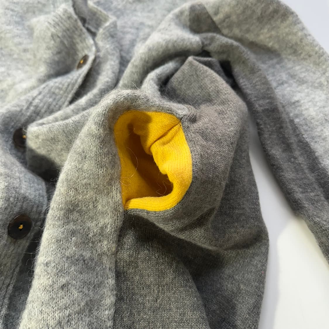 우먼F 시스템 그레이배색 캐시미어혼방 양모가디건 상품이미지2