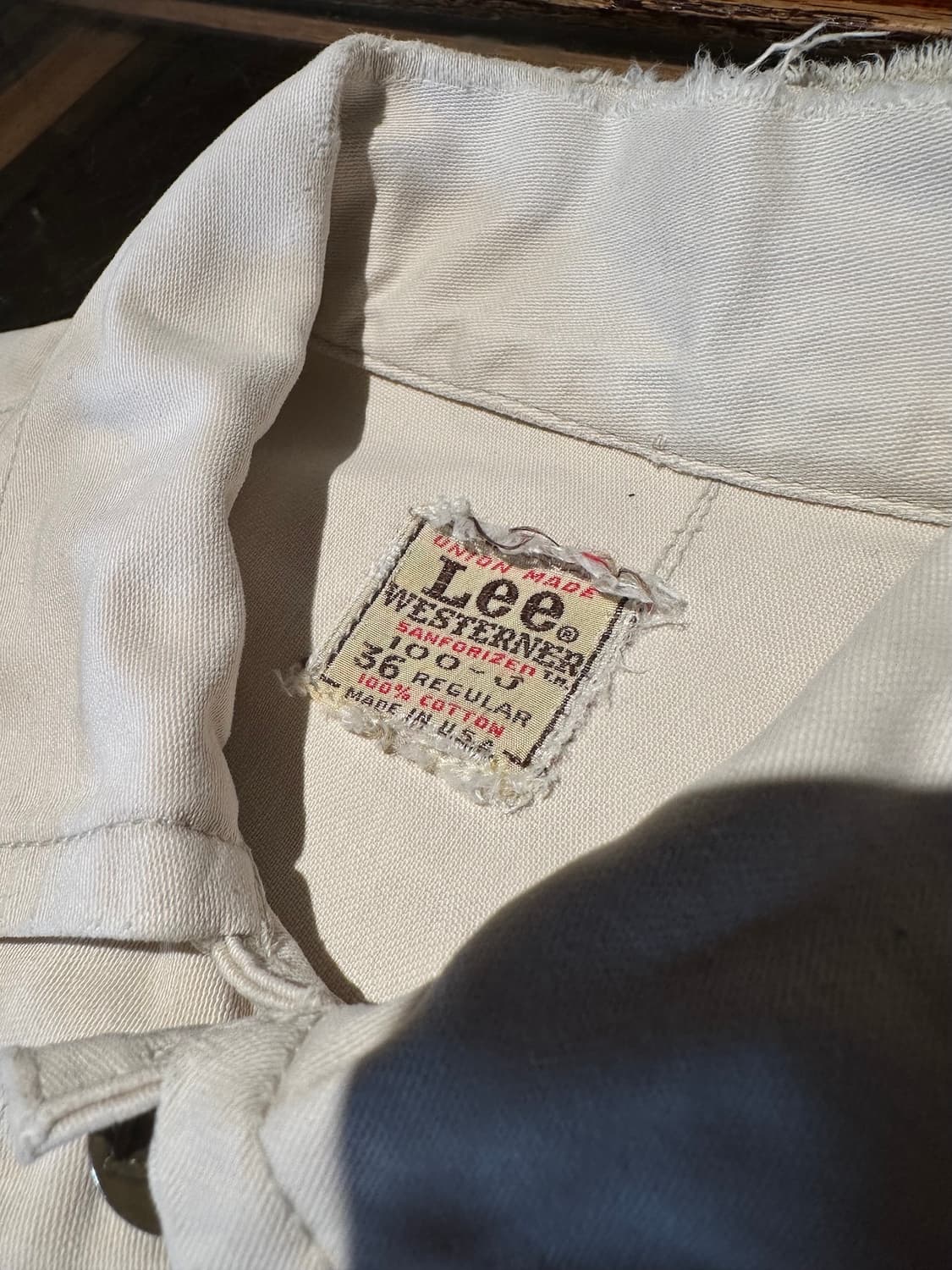 60s USA LEE 100-J 빈티지 리 화이트 웨스터너 자켓 상품이미지6