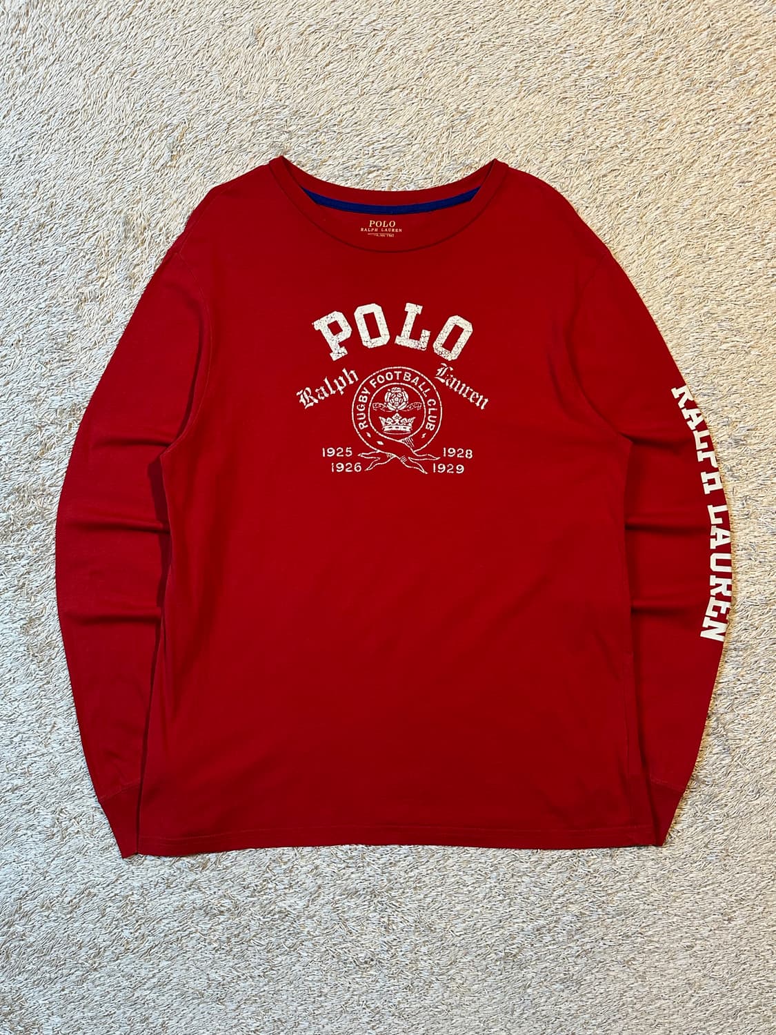 폴로 랄프로렌 사이드라인 로고 롱슬리브 긴팔 레드 상품이미지1