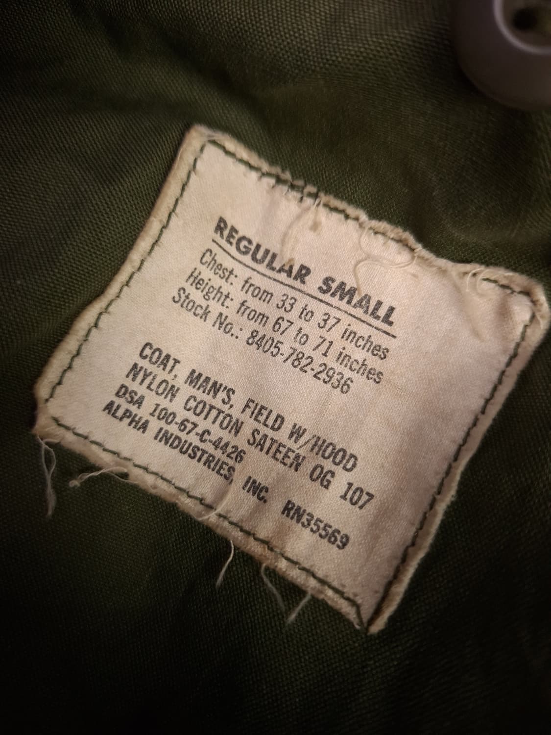 오리지날 미군 2세대 M-65 필드 야상 상품이미지2