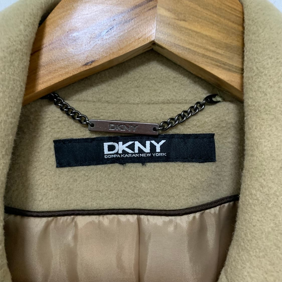 DKNY 캐시미어 모직 코트 베이지 빈티지 여성 롱코트 상품이미지7