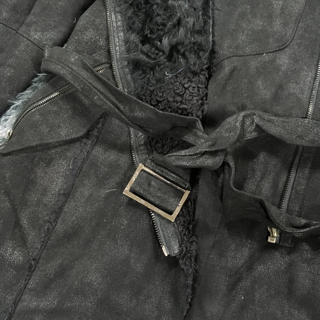 투티/0184 리오 벨 블랙 자켓 코트 무스탕 양가죽 폭스퍼 상품이미지8