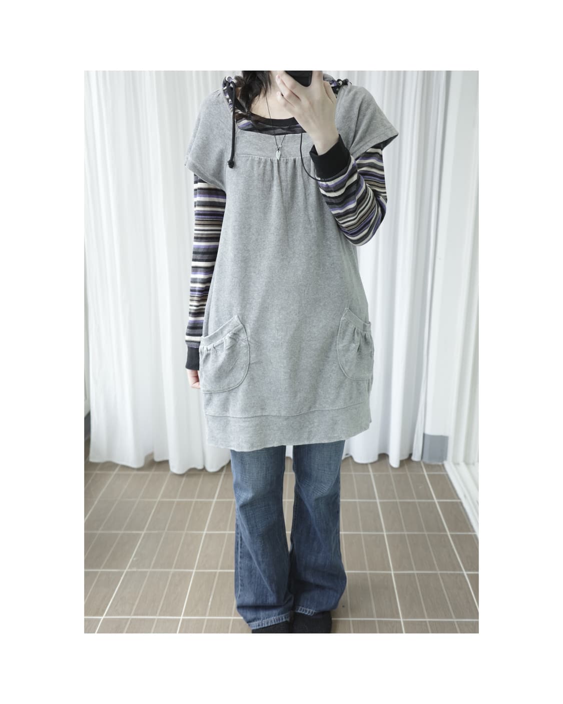 Stripe purple hoodie 상품이미지1