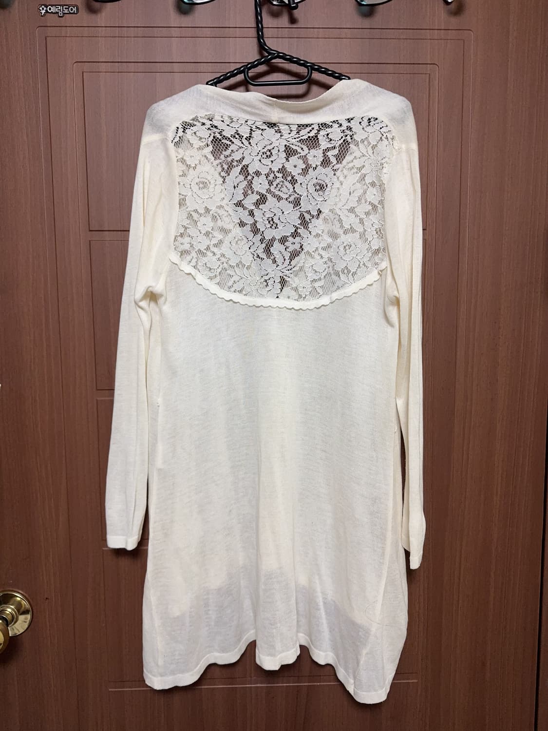 빈티지 모리걸 아이보리 레이스 언발 가디건 상품이미지2
