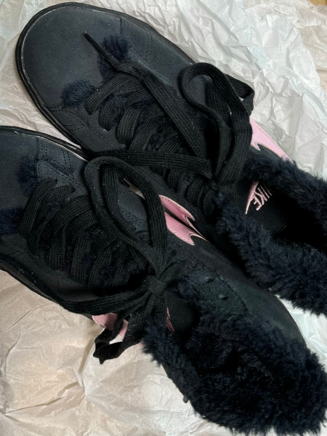 nike black fur shoes 상품이미지8