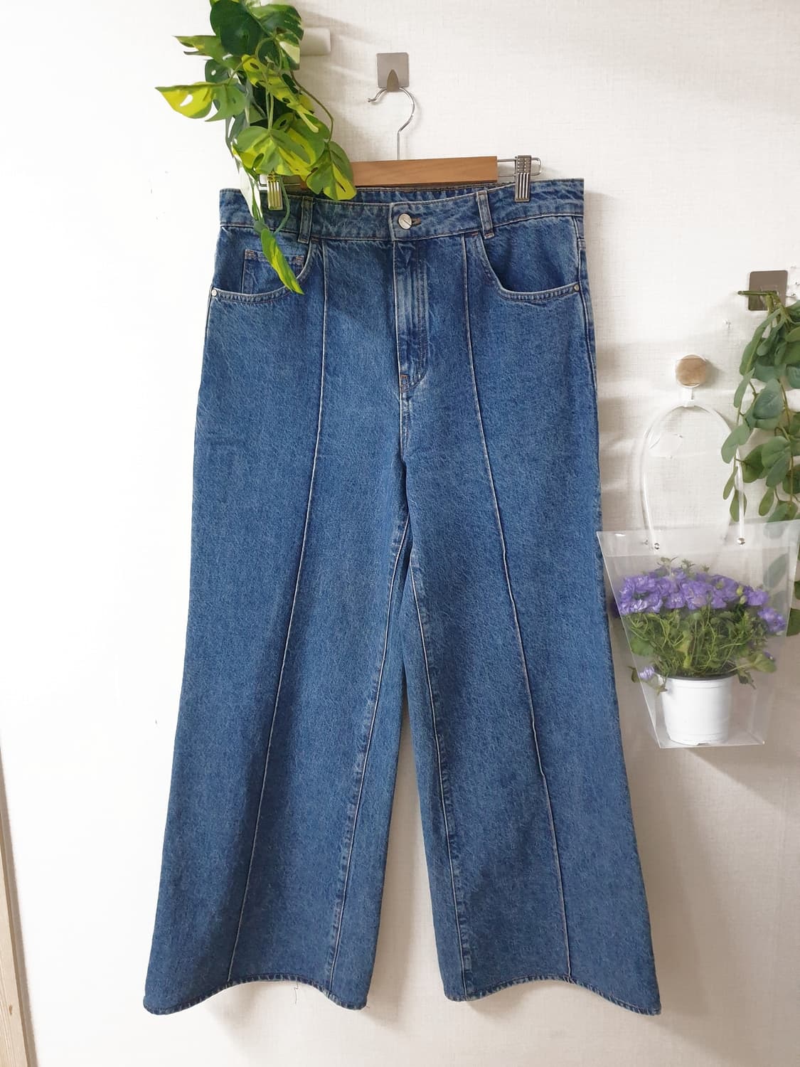 마시모두띠 하이라이즈 남성 와이드데님팬츠 31인치 청 상품이미지2