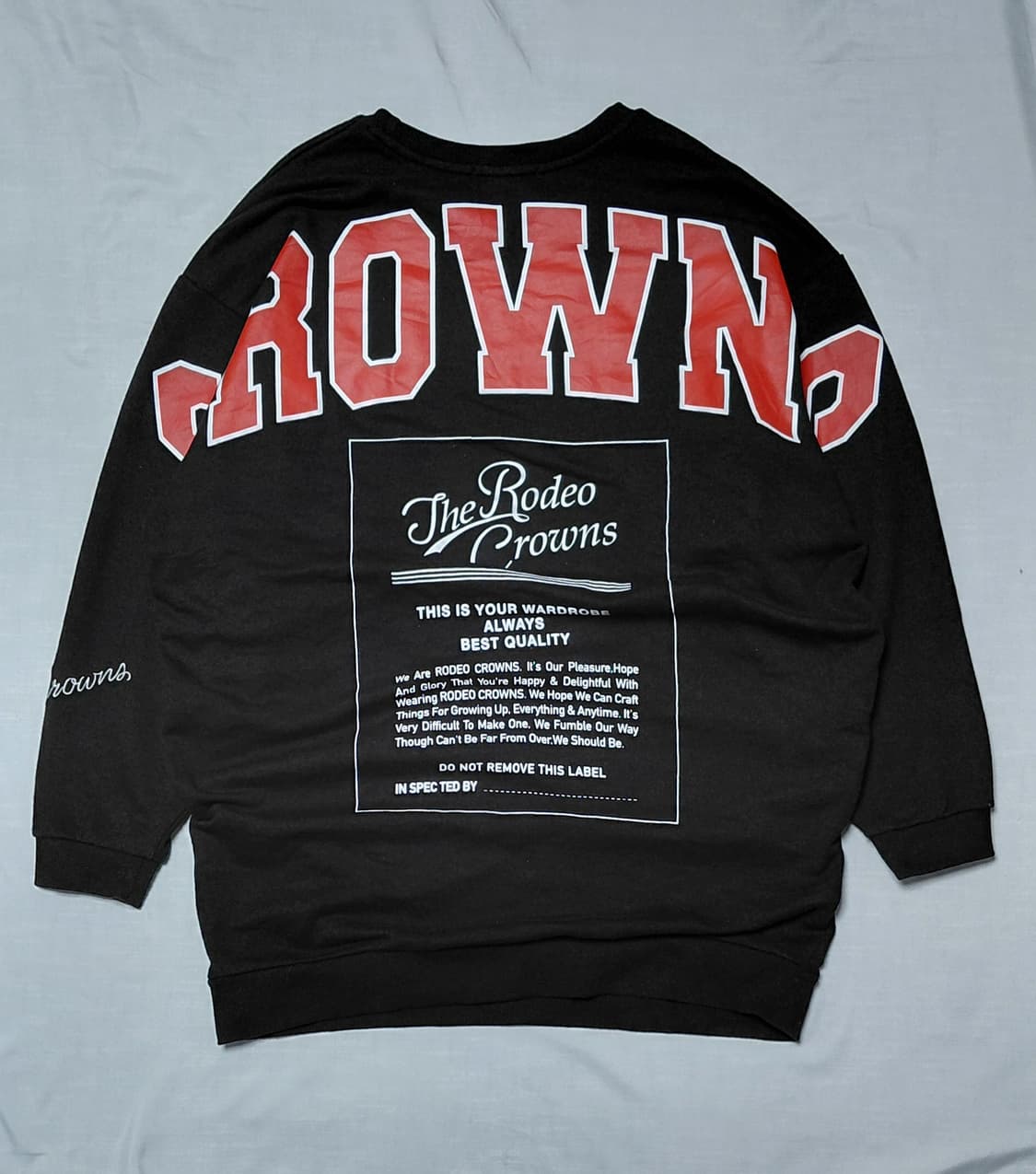 [FREE/무료배송] RODEO CROWNS 빅로고 그래픽 오버핏 맨투맨 상품이미지5