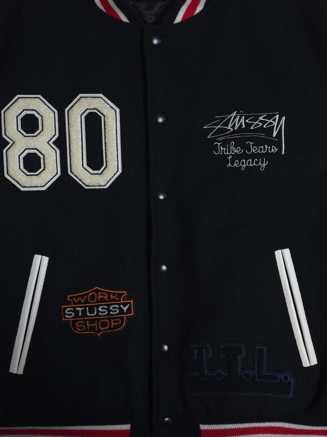 [XL] 스투시 아워레가시 데님티어스 TTL 바시티 자켓 블랙 상품이미지5