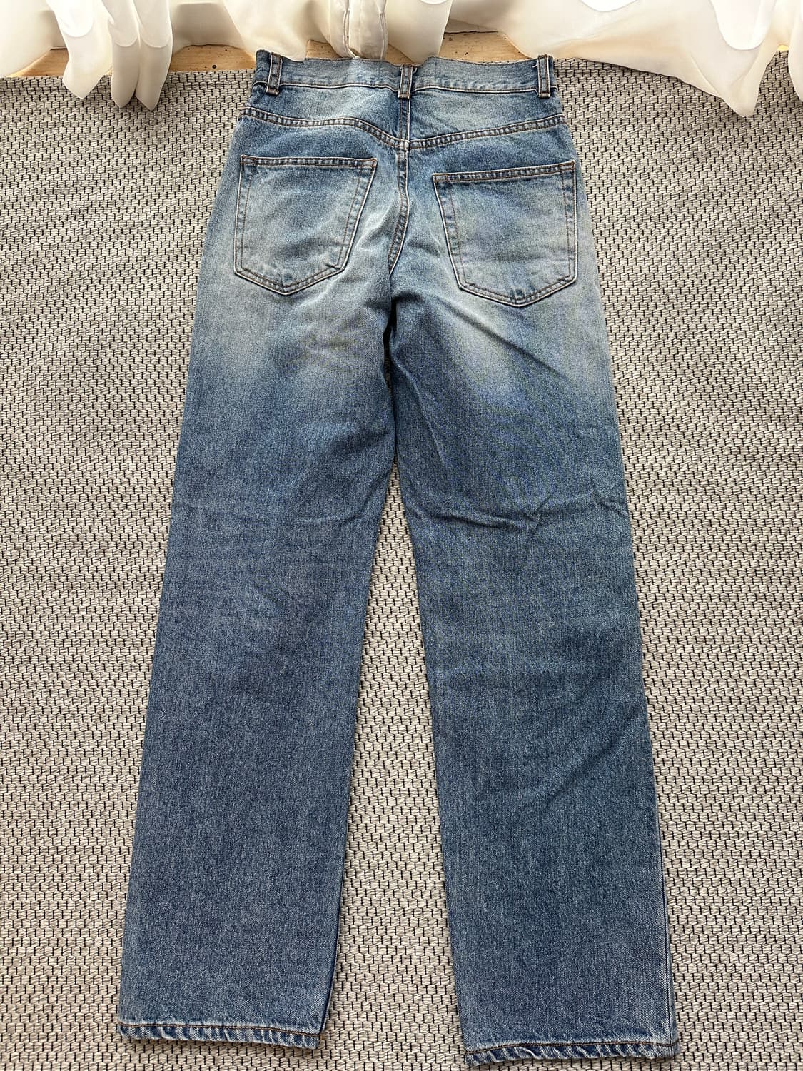 [26] 토니웩 스트레이트 레그 니 패널 데님 - 워시드 라이트 블루 상품이미지3