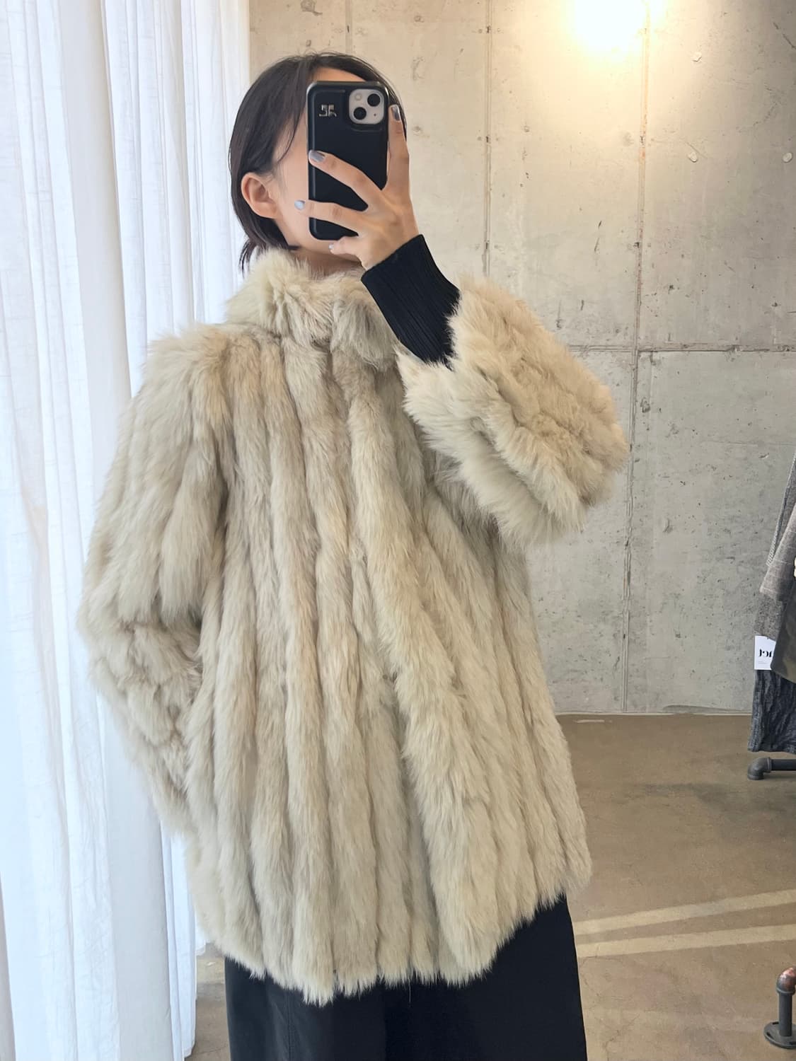 리얼 폭스퍼 자켓 아이보리 상품이미지2