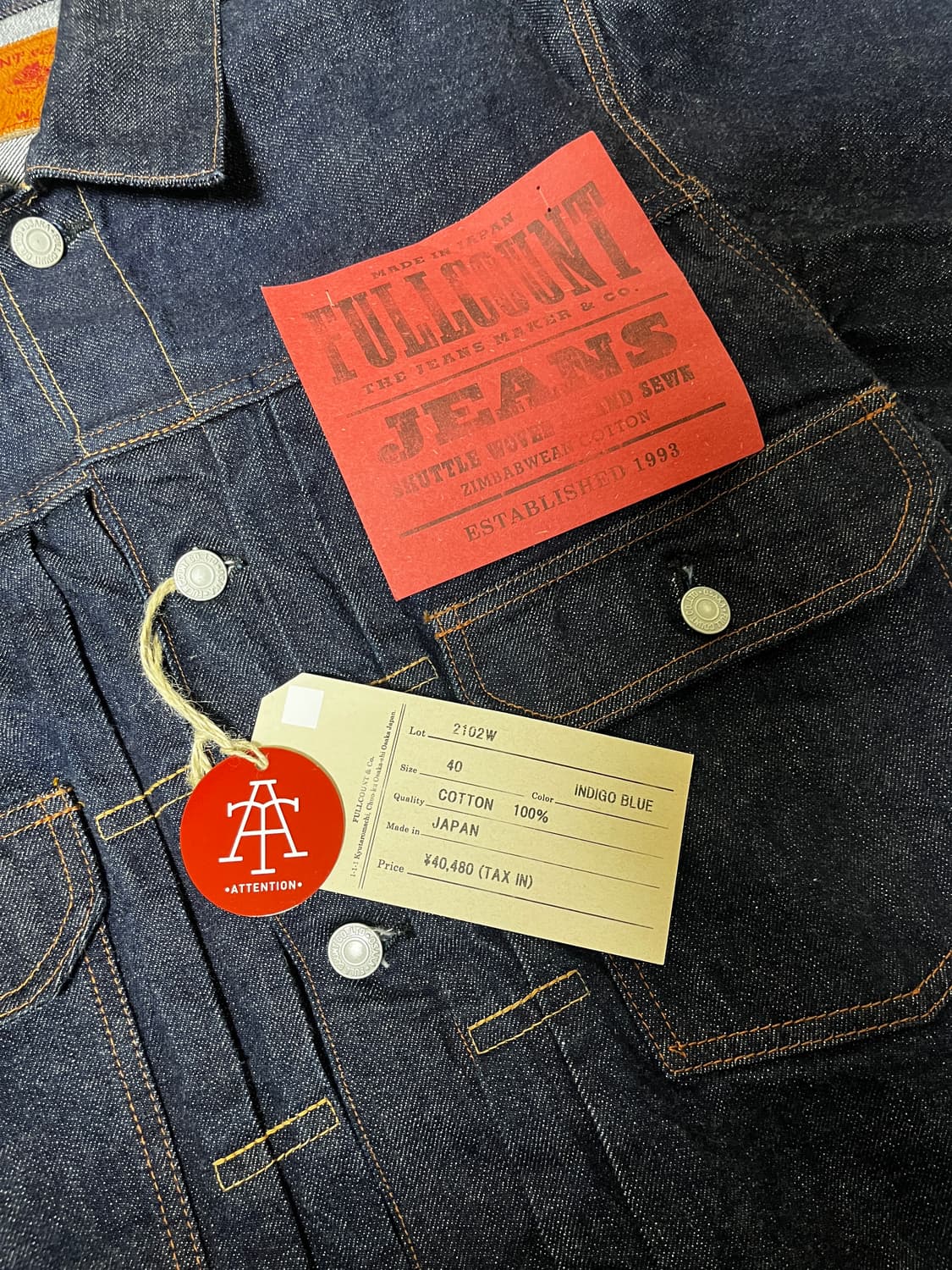 (40)풀카운트 데님자켓 2세대 원워시 2102W-20 상품이미지6