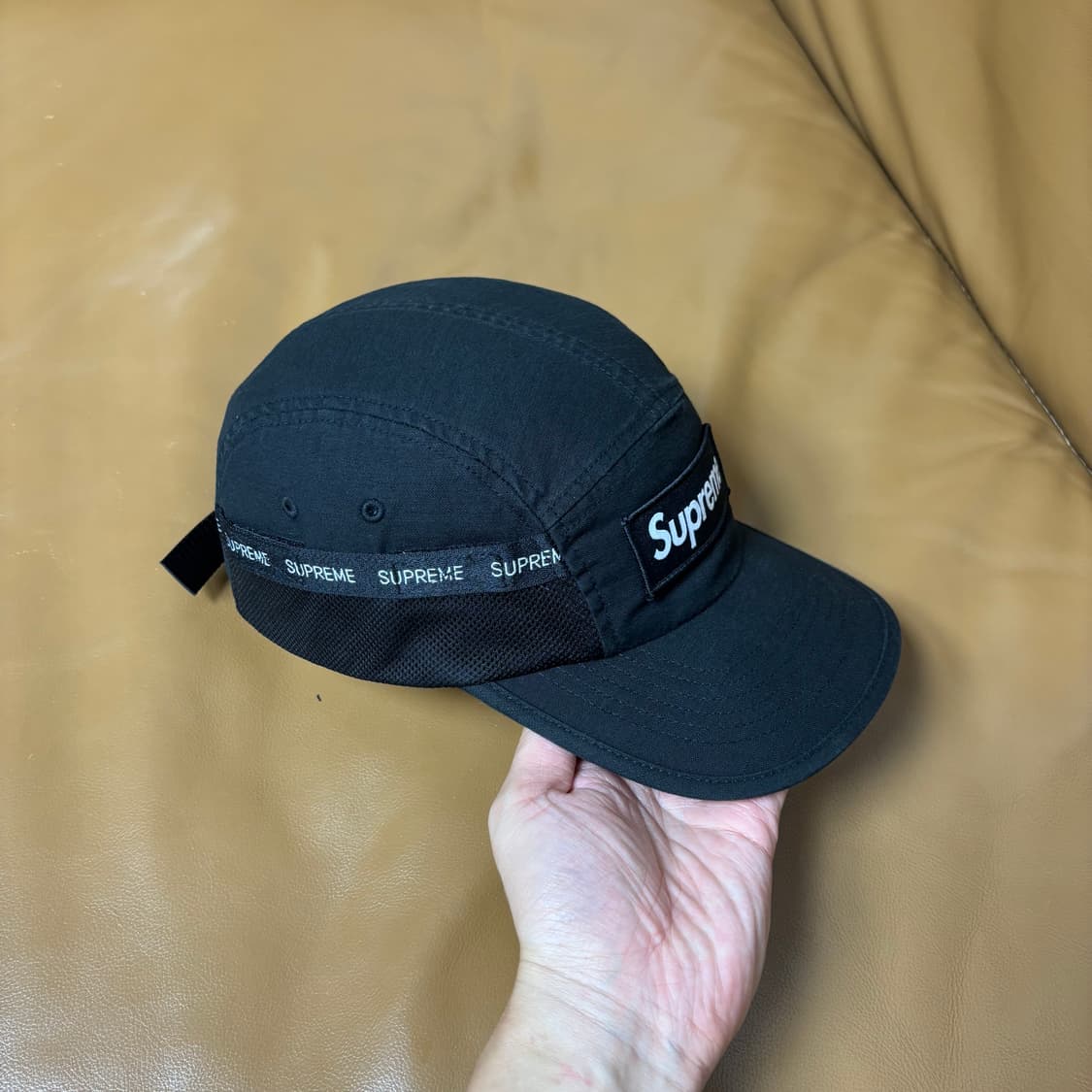 Supreme 슈프림 메쉬 포켓 블랙 캠프캡 모자 (Black) 상품이미지4