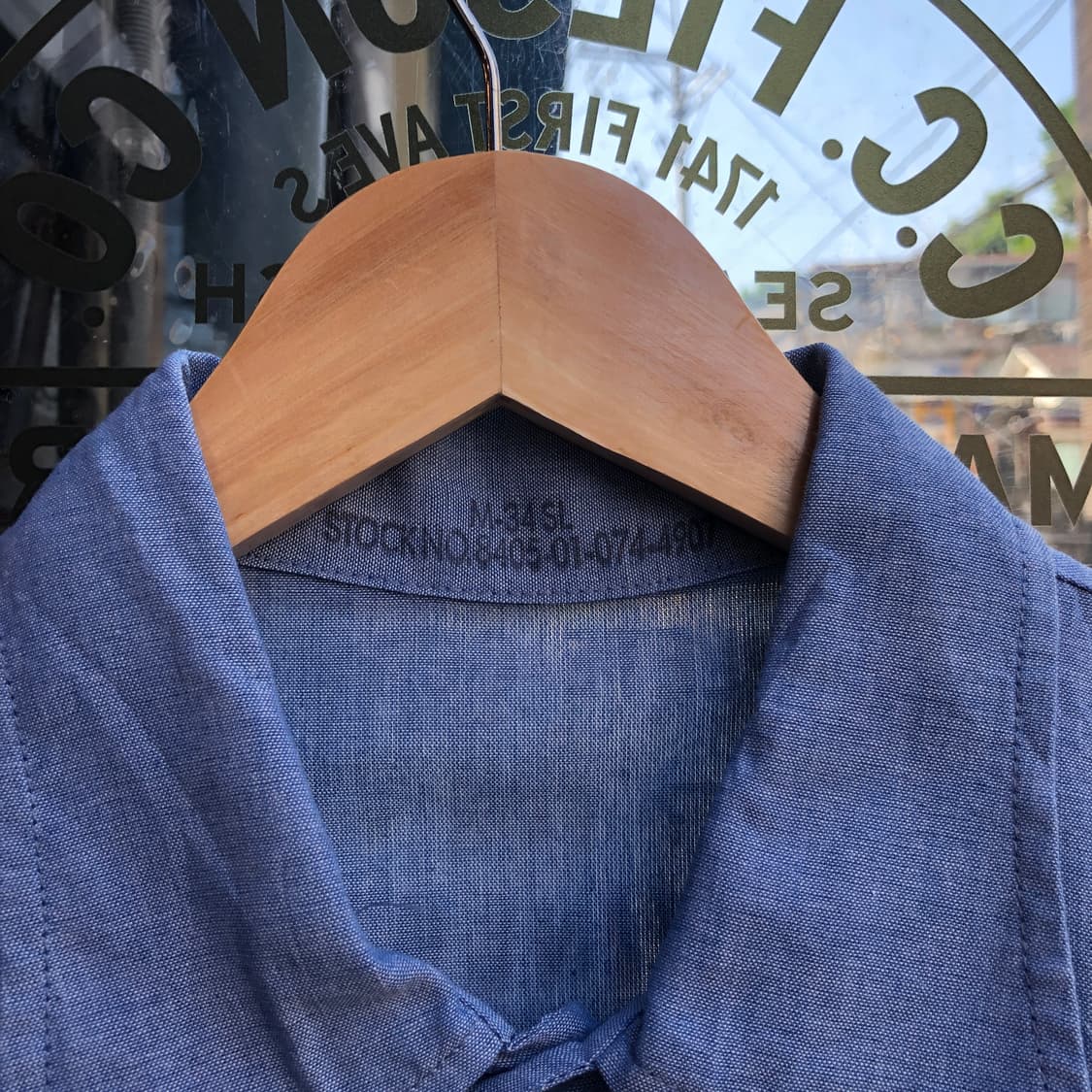 90s USN Chambray Shirt-M 상품이미지3