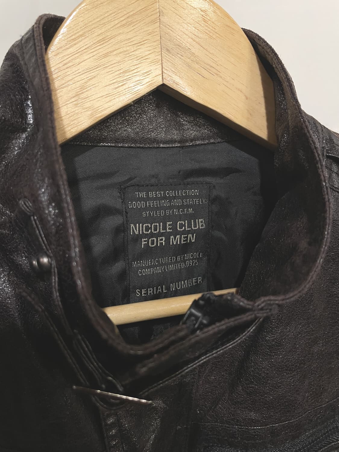 nicole club 딥브라운 글리터 페이크 레더 자켓 상품이미지6