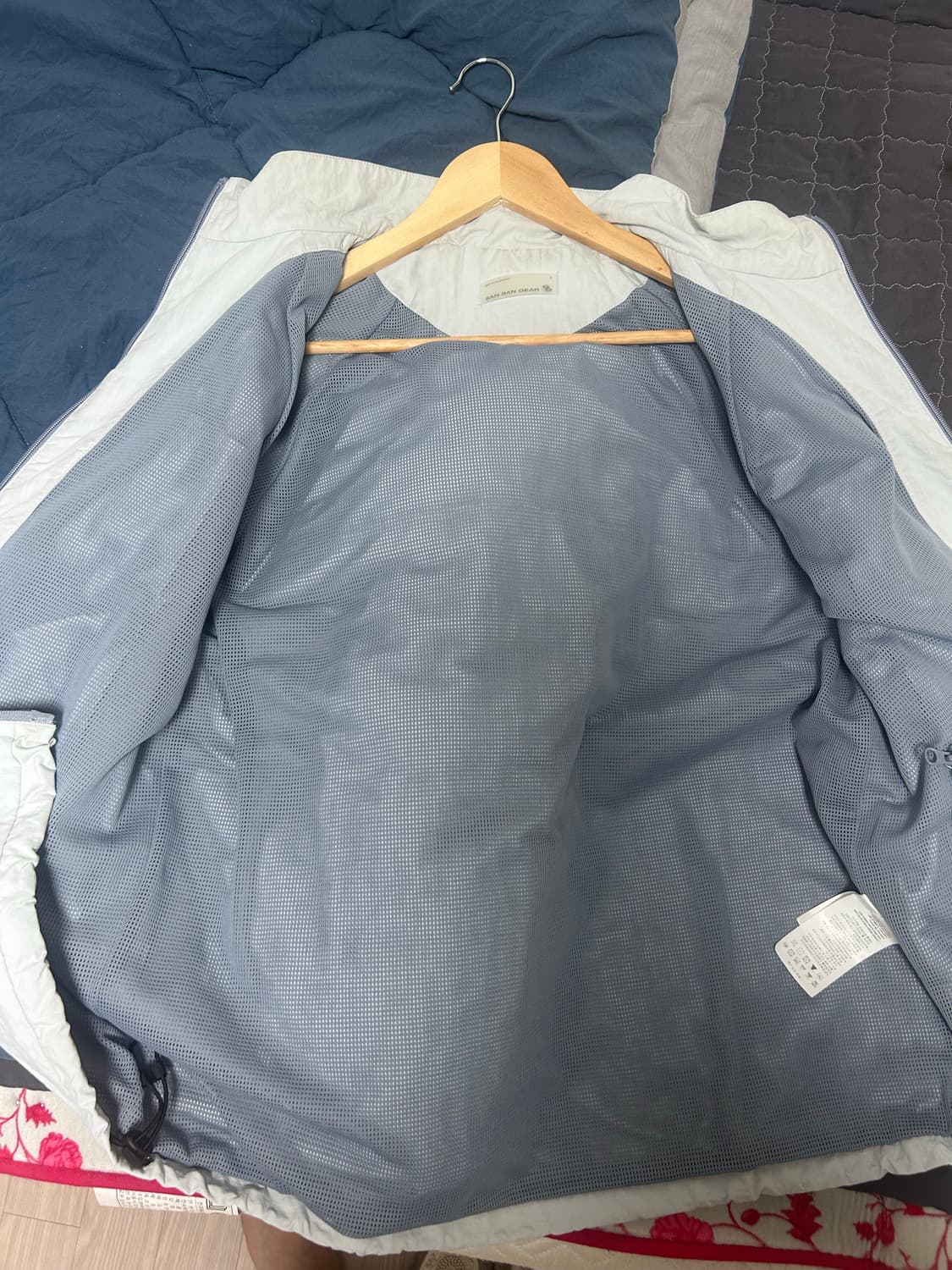 산산기어 바람막이 3사이즈 슬래시 지퍼 자켓 라이트그레이 상품이미지5