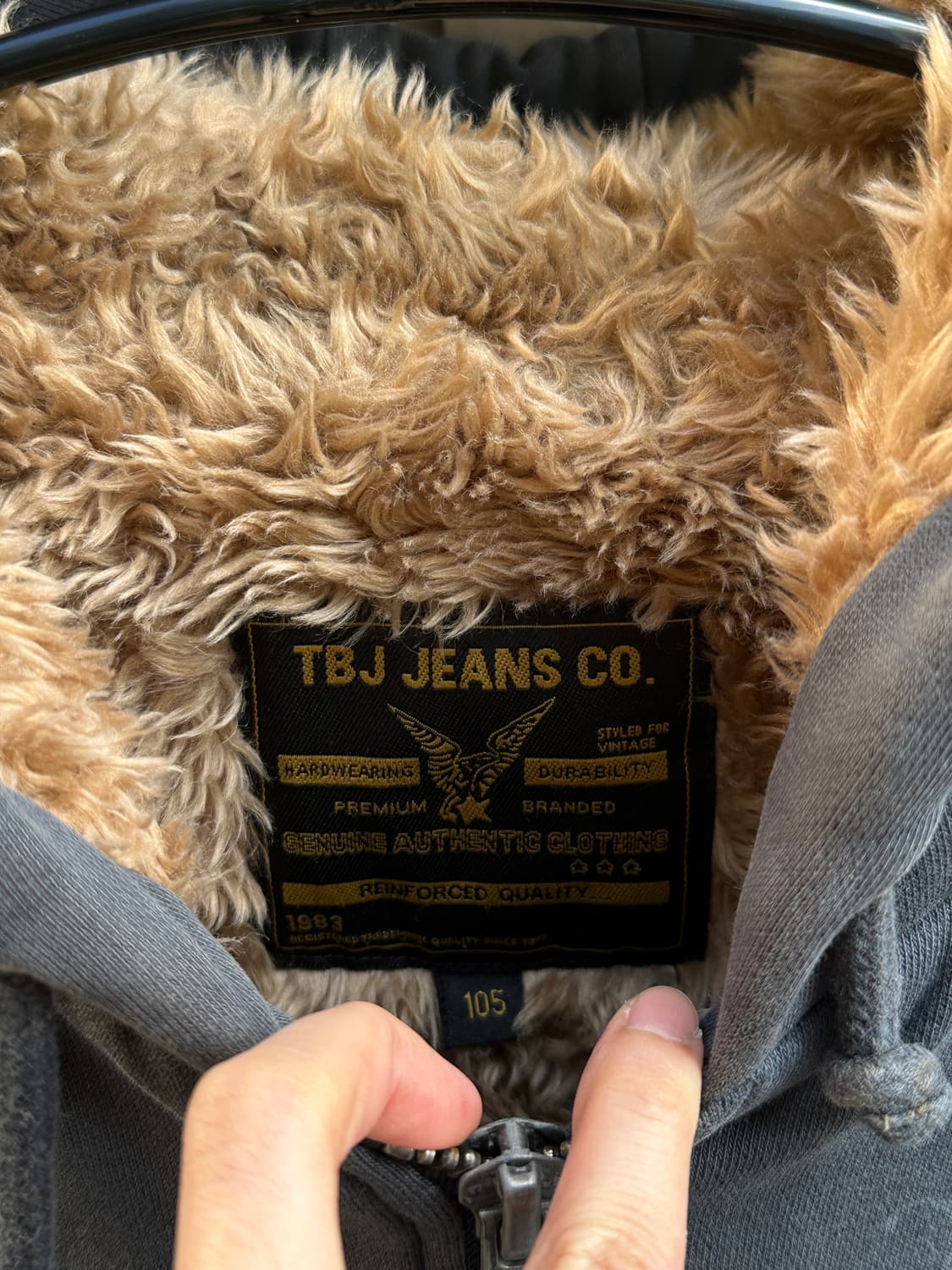 TBJ JEANS grunge washed fur hood zip  상품이미지3
