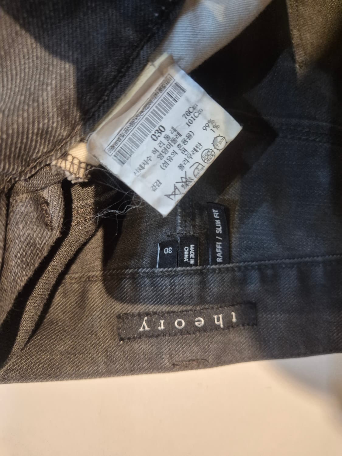 띠어리(Theory) RAFFI SLIM FIT 그레이진 30 판매합니다 상품이미지2
