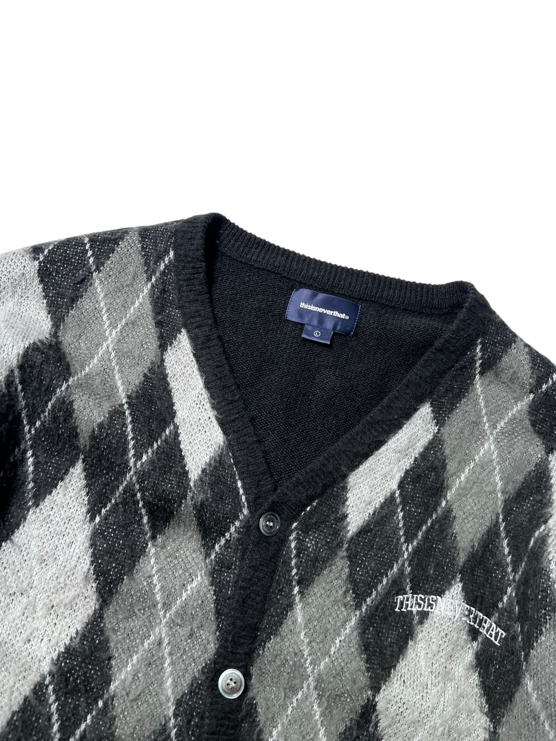 디스이즈네버댓 모헤어 가디건 아가일 L 상품이미지2