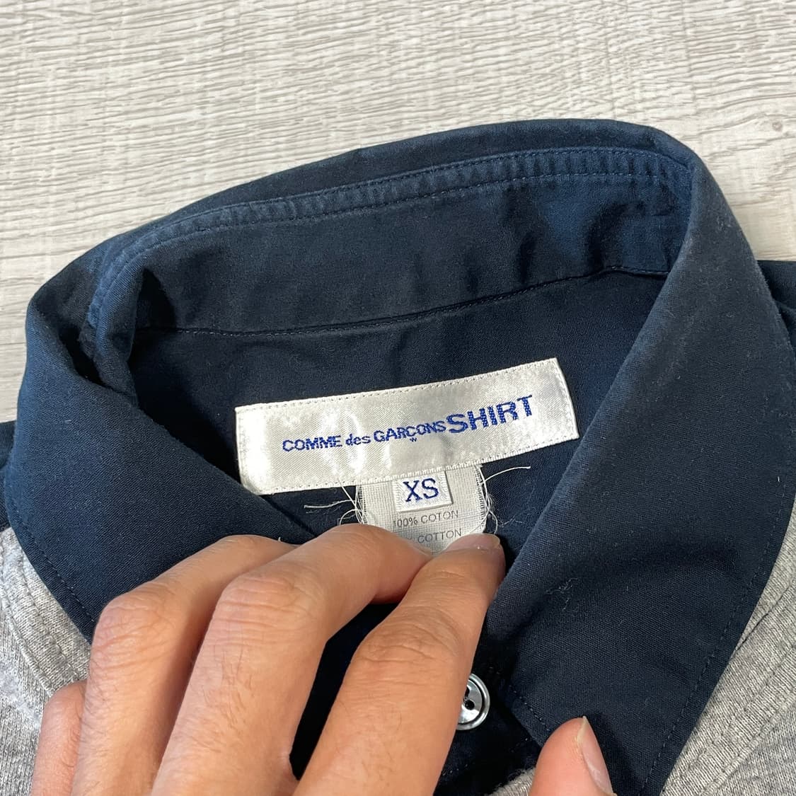 꼼데가르송 SHIRT 스웻 패브릭 패널 셔츠 상품이미지3