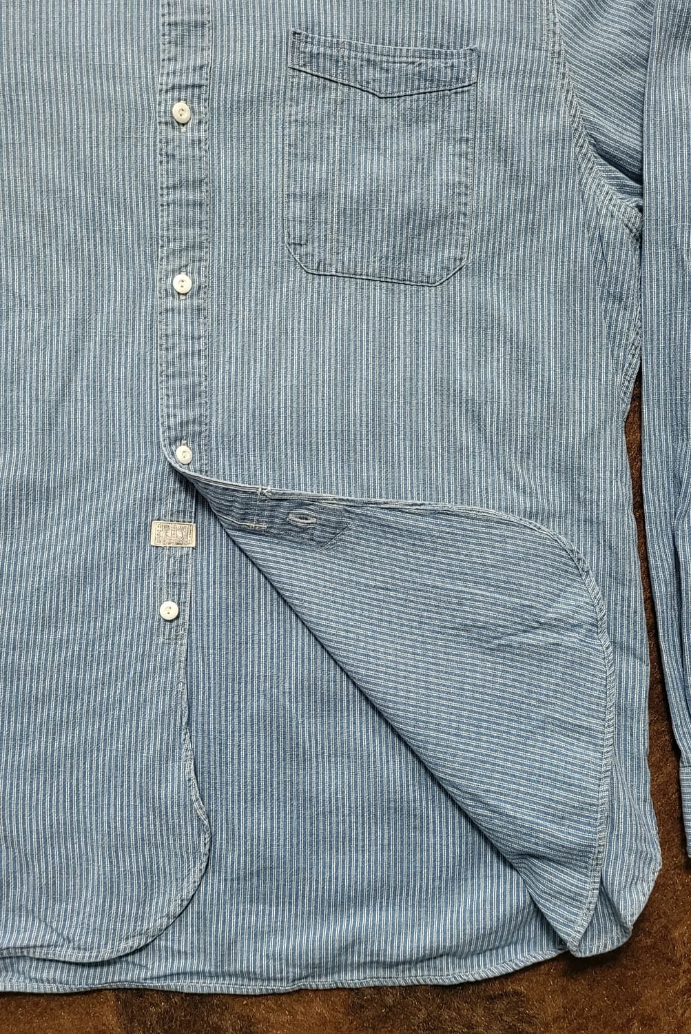 RRL 남성용 블루 스트라이프 남방(XL) 상품이미지6