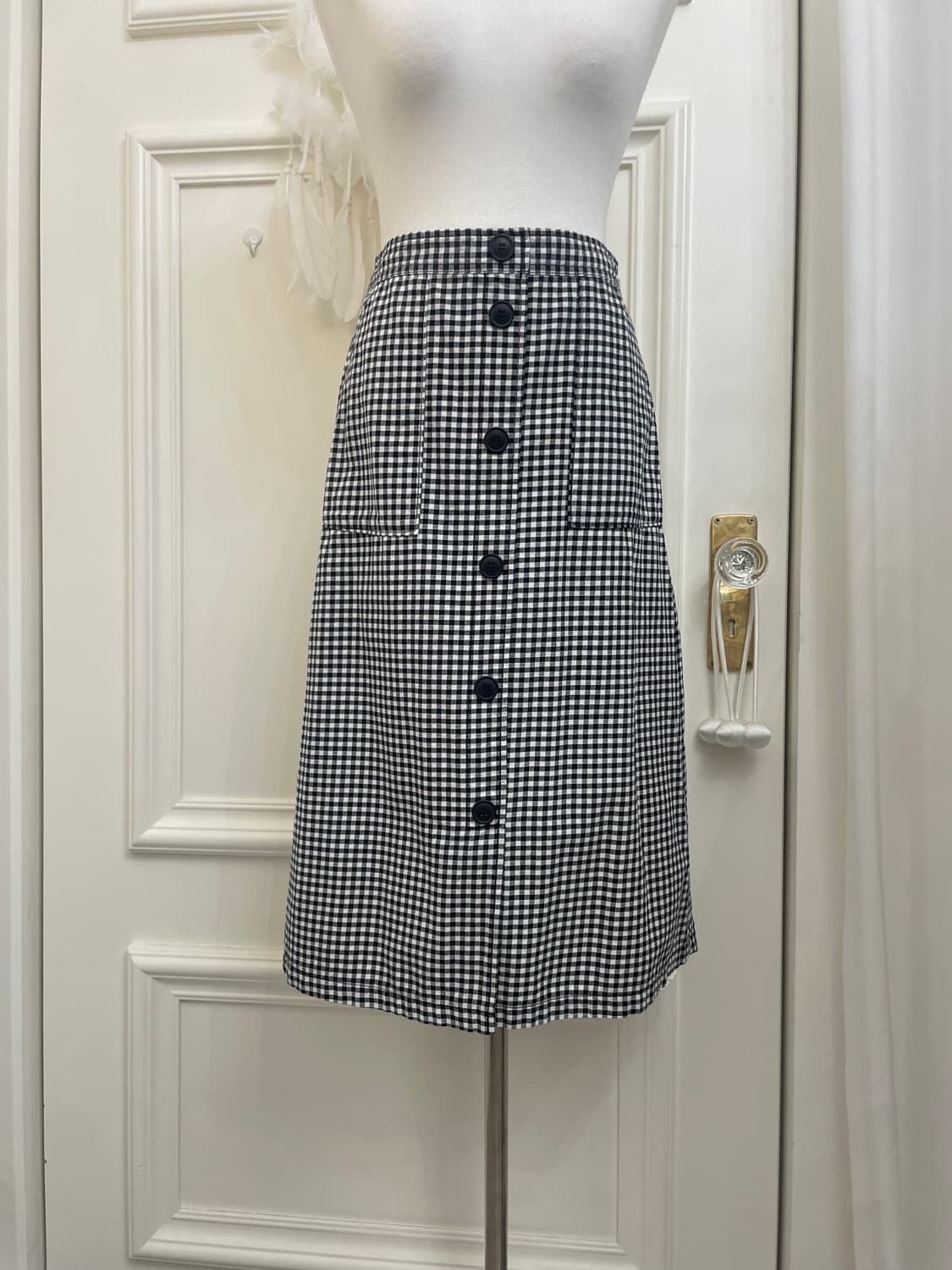 black gingham check button point banding 상품이미지5