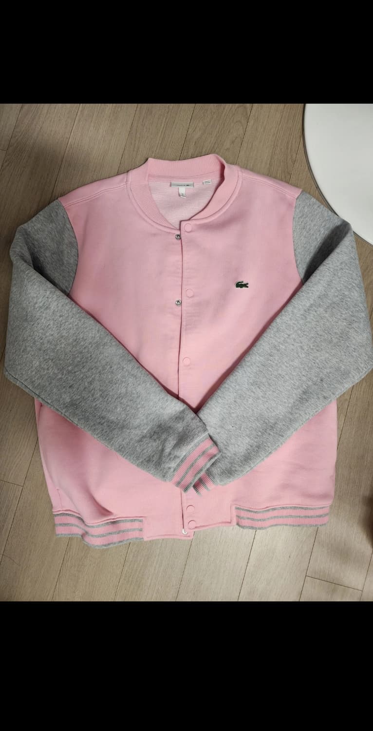 라코스테 핑크 그레이 바시티 봄버 자켓 상품이미지2
