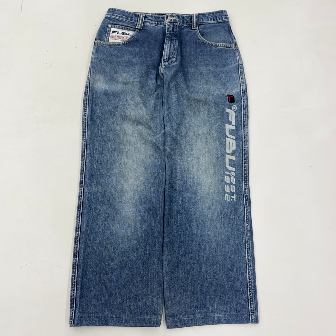 FUBU 후부 올드스쿨 힙합 와이드 워싱 데님팬츠 상품이미지2