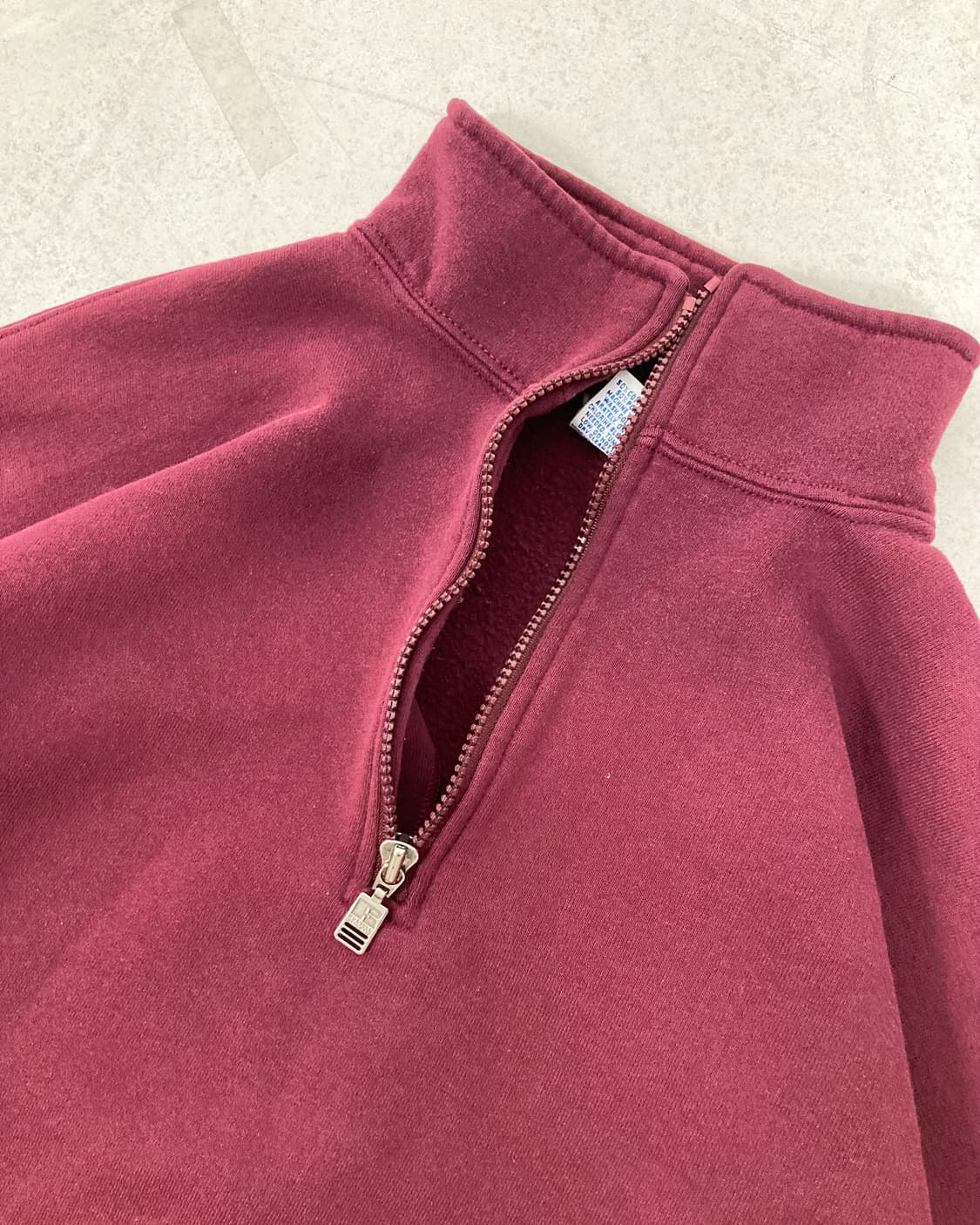 90s Russell 1/4 Sweatshirt (burgundy) 상품이미지5